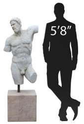 CARVED MARBLE TORSO OF HERCULE