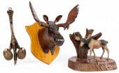 CARVED MINIATURE MOOSE HEAD PL