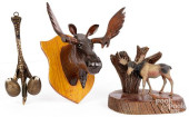CARVED MINIATURE MOOSE HEAD PL