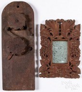 CARVED MIRROR AND WALNUT COUNT