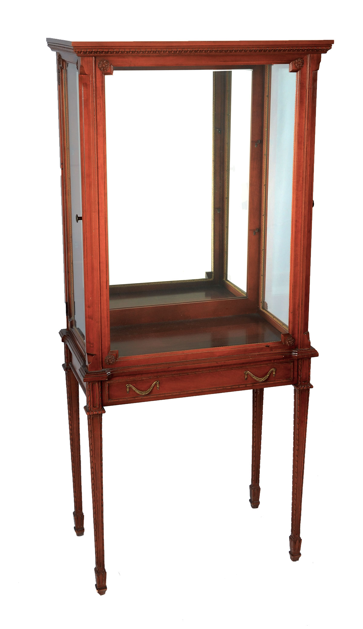 CARVED MIRROR BACK VITRINE: