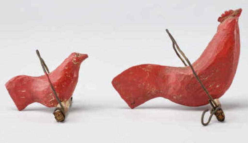 CARVED MOBILE FIGURESTwo carved,
