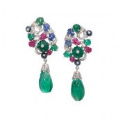 CARVED MULTIGEM AND DIAMOND EA