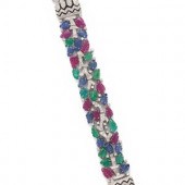 CARVED MULTIGEM, DIAMOND AND E