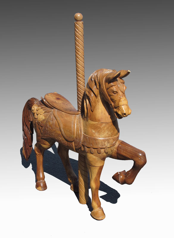 CARVED NARRA WOOD CAROUSEL TYPE