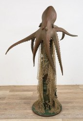 CARVED NAUTICAL OCTOPUS SCULPT