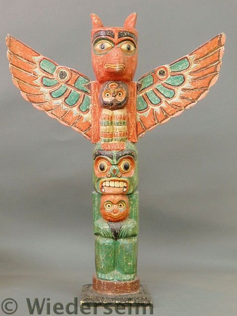 Carved Northwest Indian totem
