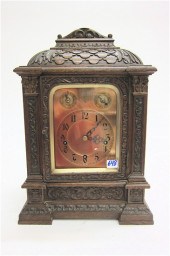 CARVED OAK BRACKET CLOCK Germa