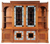 CARVED OAK BREAKFRONT/BOOKCASE