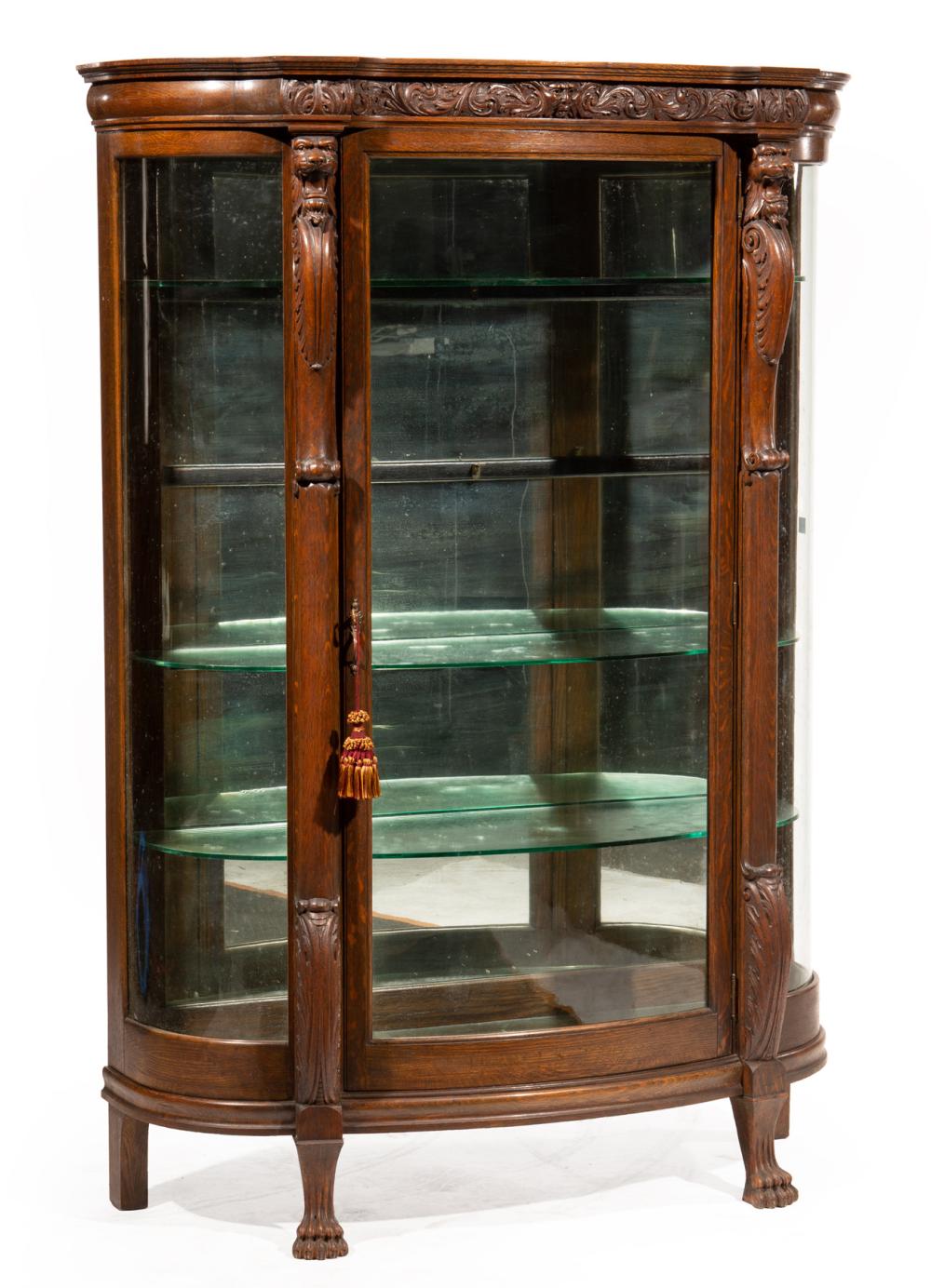 CARVED OAK CABINET, POSS.