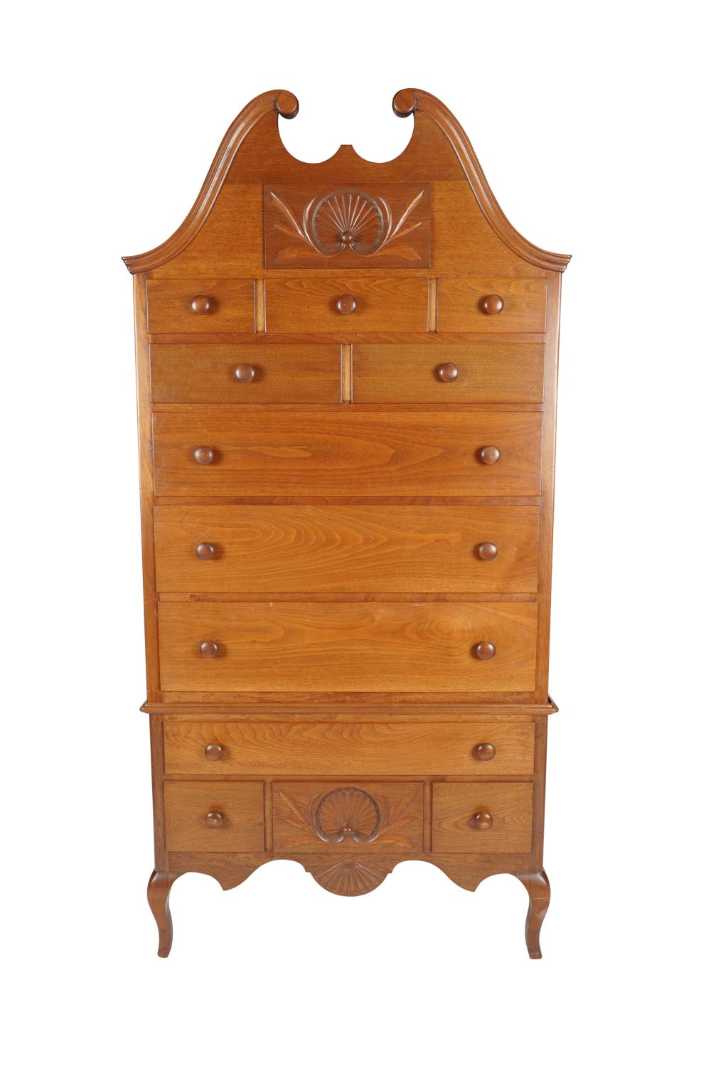 CARVED OAK CHEST-ON-CHEST20th