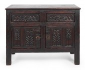 CARVED OAK CUPBOARD ENGLAND, E