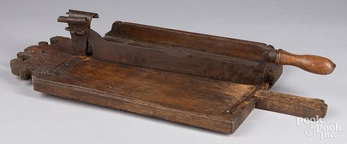 CARVED OAK CUTTING BOARD, DATED