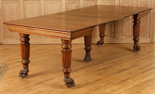 CARVED OAK DINING TABLE BALUSTER