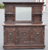 CARVED OAK ENGLISH SIDEBOARD B
