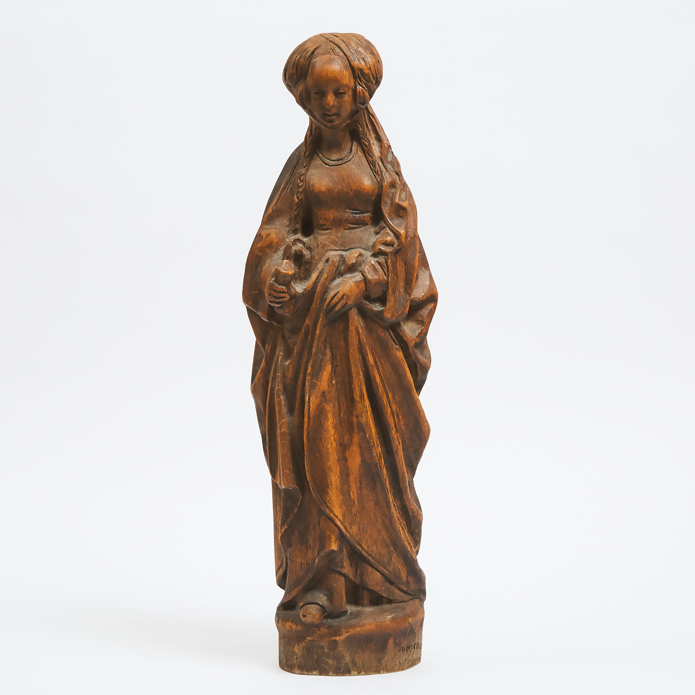 Carved Oak Figure of a Medieval