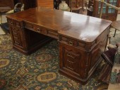 CARVED OAK FLAT-TOP EXECUTIVE