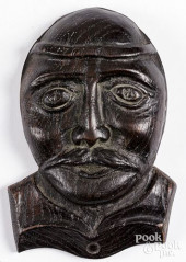 CARVED OAK HEAD OF A GENTLEMAN