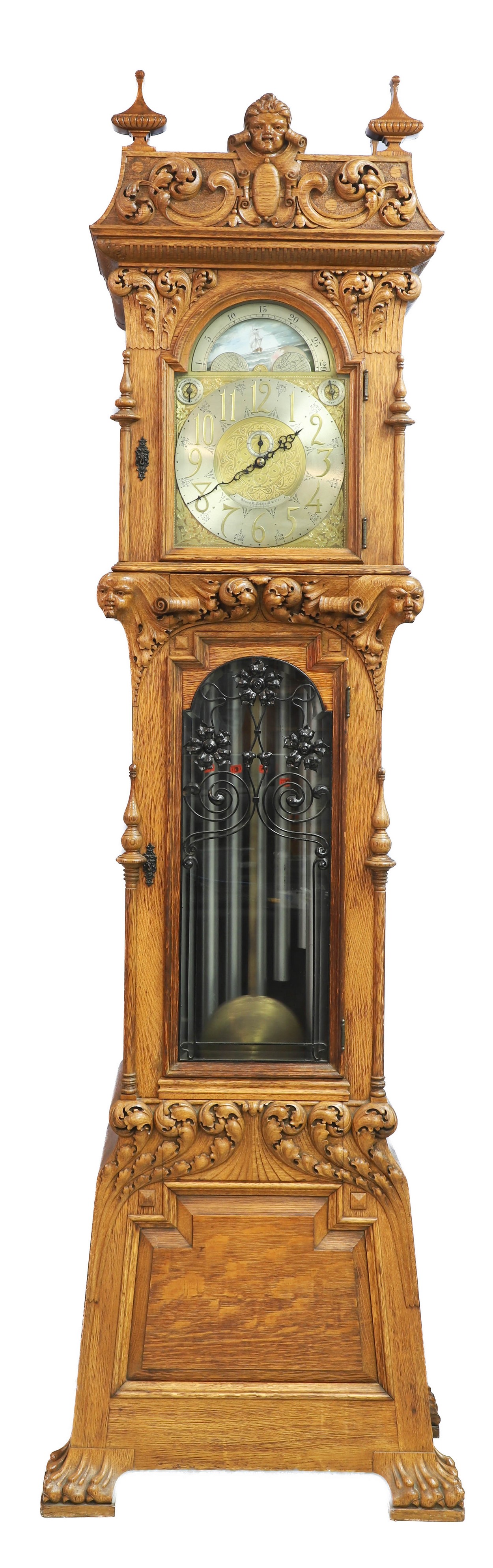 Carved Oak Herschedes/Revere 7 Tube