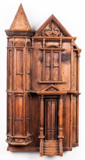 CARVED OAK MODEL OF A VICTORIA