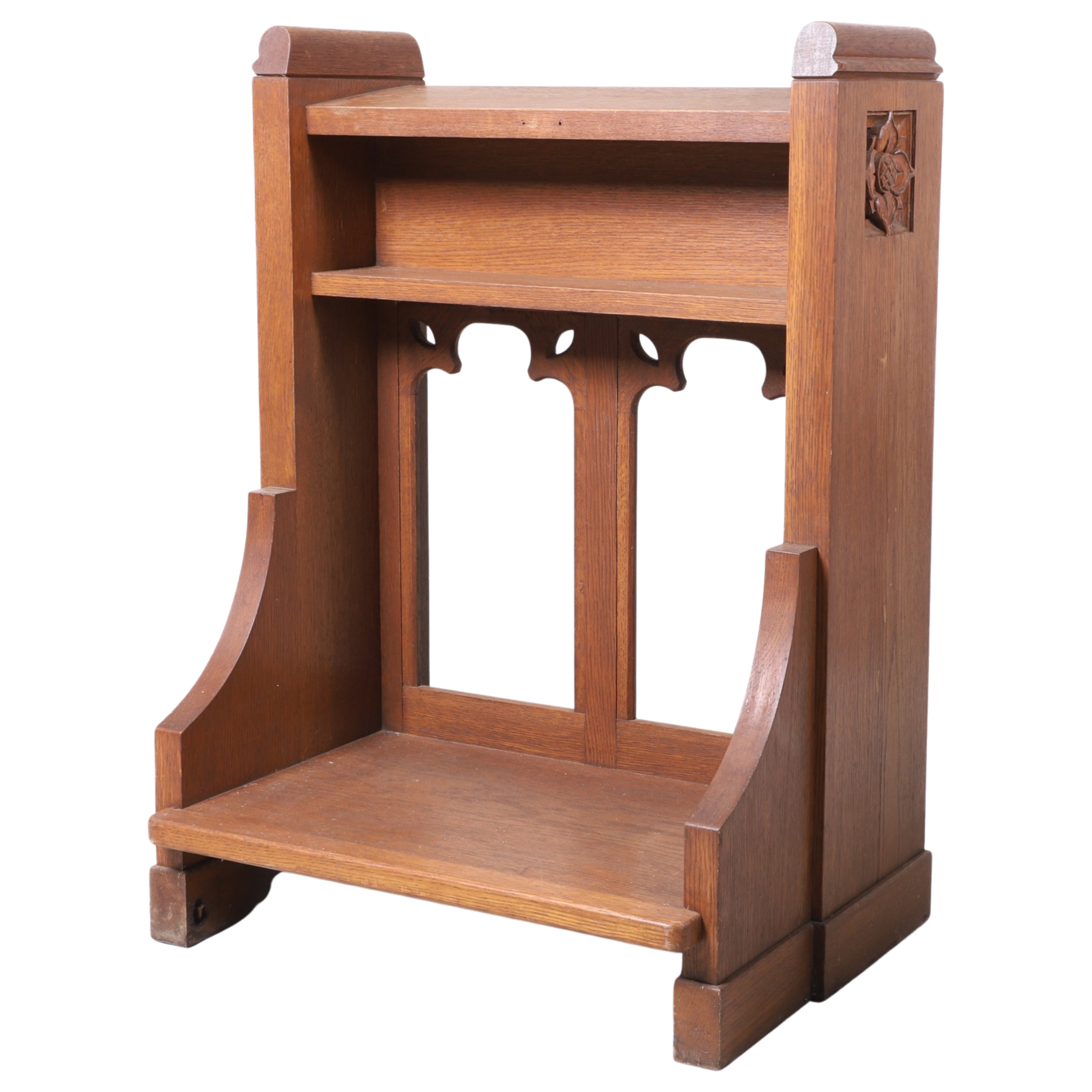 Carved oak pulpit, 36"h x 25"w x