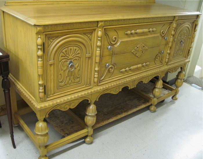 CARVED OAK SIDEBOARD American c.