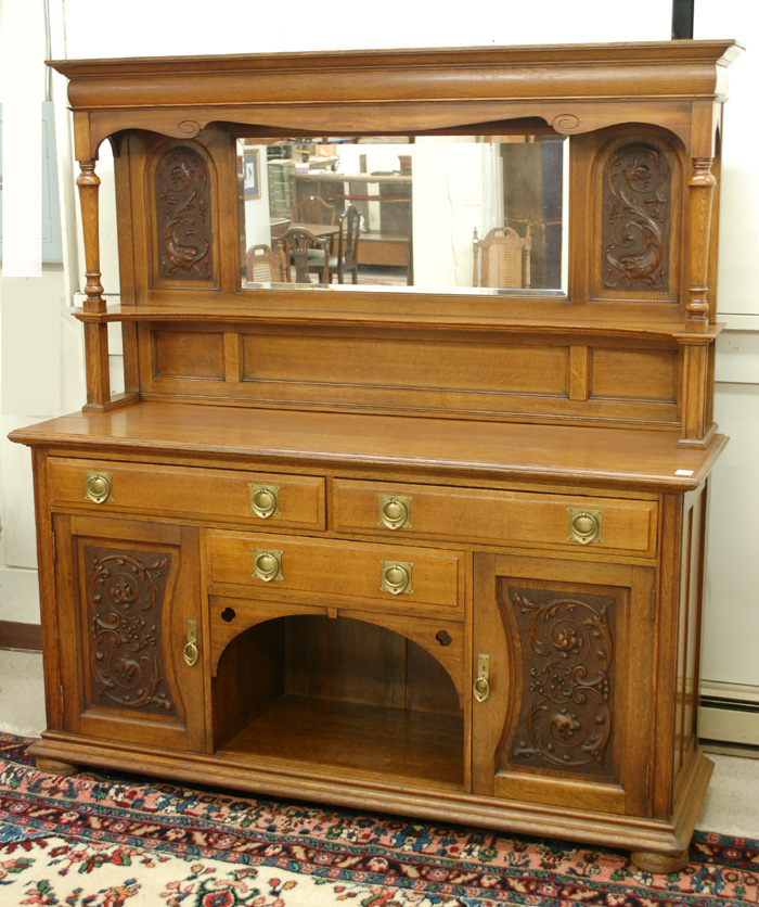CARVED OAK SIDEBOARD English c.