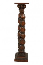 CARVED OAK SOLOMONIC COLUMN PE
