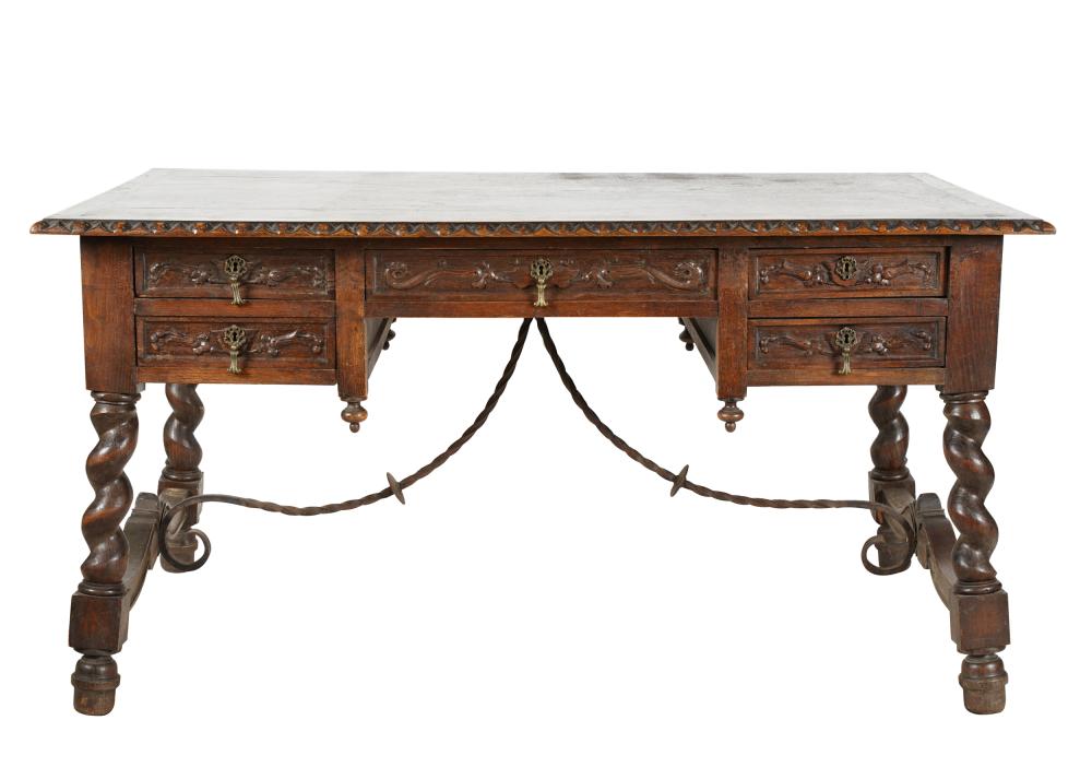 CARVED OAK SPANISH REVIVAL