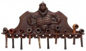 CARVED OAK WALL-MOUNTED PIPE H