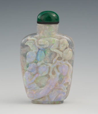 Carved Opal Snuff Bottle with
