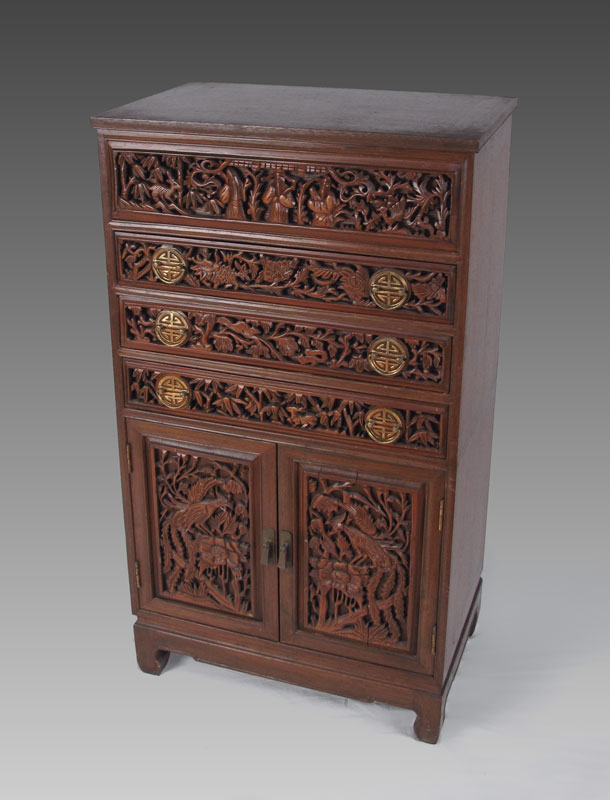 CARVED ORIENTAL CABINET WITH THAI