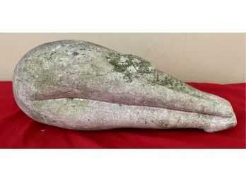 Carved outdoor stone sculpture of