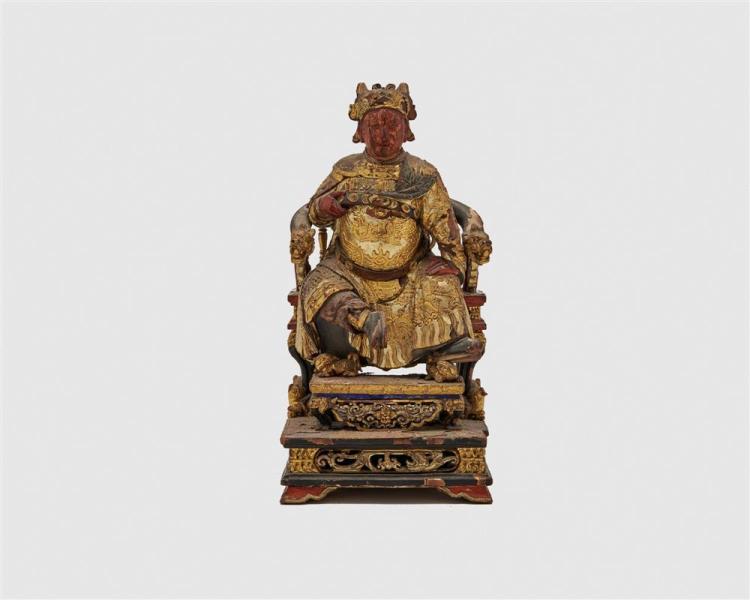 CARVED, PAINTED, AND GILT DECORATED
