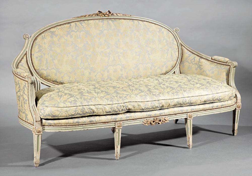 CARVED, PAINTED AND PARCEL GILT