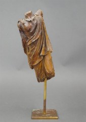 CARVED PAINTED FIGURE OF CENTU