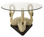 CARVED & PAINTED GLASS TOP SWA