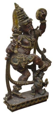 CARVED & PAINTED HINDU FIGURE