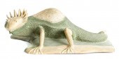 CARVED & PAINTED HORNED LIZARD