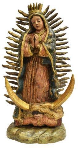 CARVED & PAINTED OUR LADY OF
