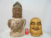 CARVED & PAINTED WOOD BUDDHA B