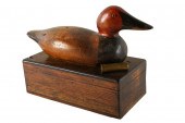 CARVED & PAINTED WOOD DUCK DEC
