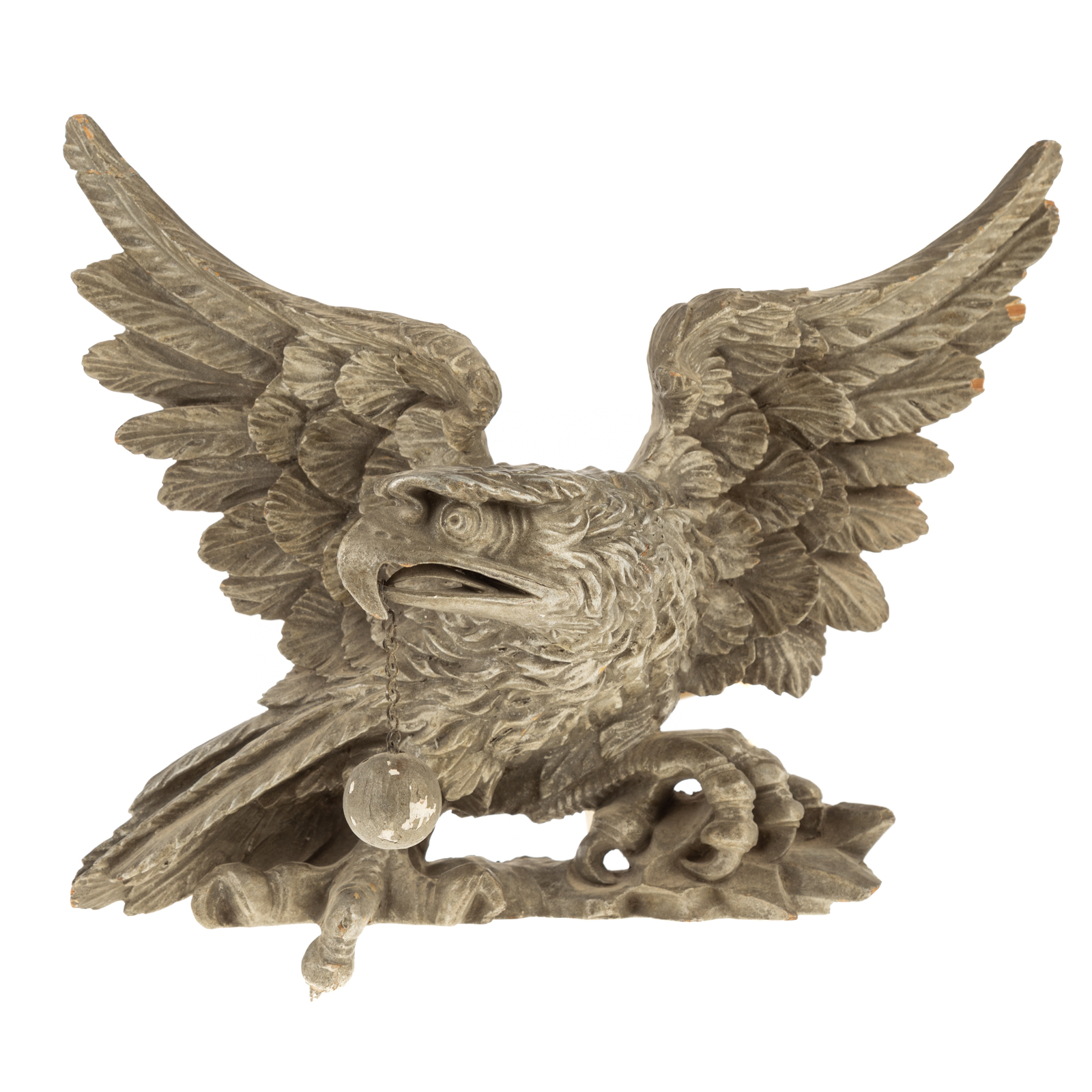 CARVED & PAINTED WOOD EAGLE WALL