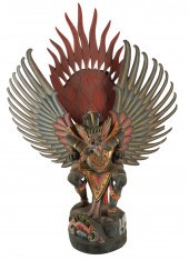 CARVED & PAINTED WOOD GARUDA F