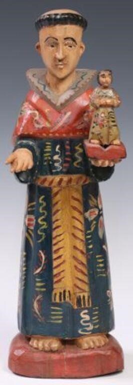 CARVED & PAINTED WOOD SANTO SAN