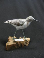 Carved & Painted Wooden Sandpi