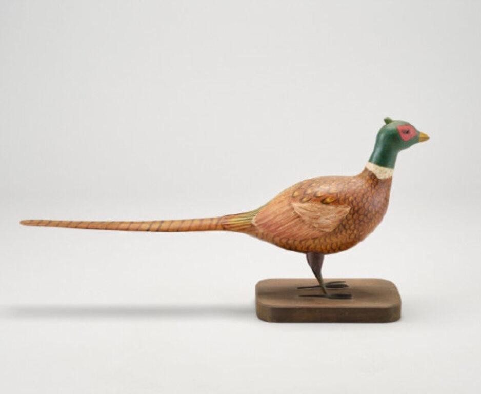 CARVED PHEASANTA large carved