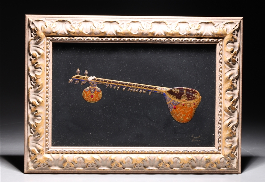 Carved pietra dura and various