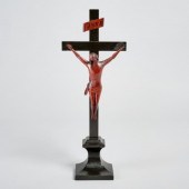 CARVED PINE CRUCIFIXA carved w
