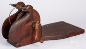 CARVED PINE PEELER, 19TH C.Car